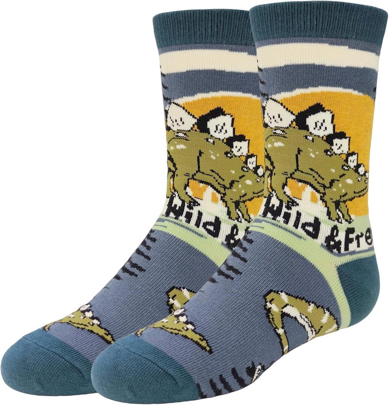 ooohyeah Kid's Novelty Cute Animals Crew Socks, Funny Crazy Silly Cool Casual Dress Socks for Boy and Girl, Size 1-5 - Image 1
